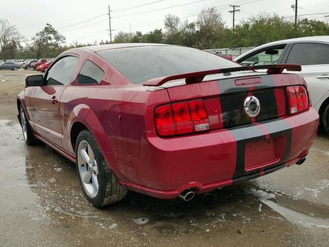 1ZVFT82H875277718 - 2007 FORD MUSTANG GT BURGUNDY photo 3
