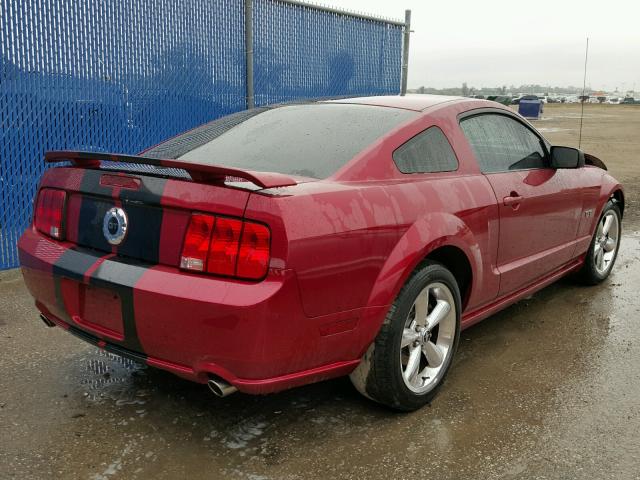 1ZVFT82H875277718 - 2007 FORD MUSTANG GT BURGUNDY photo 4