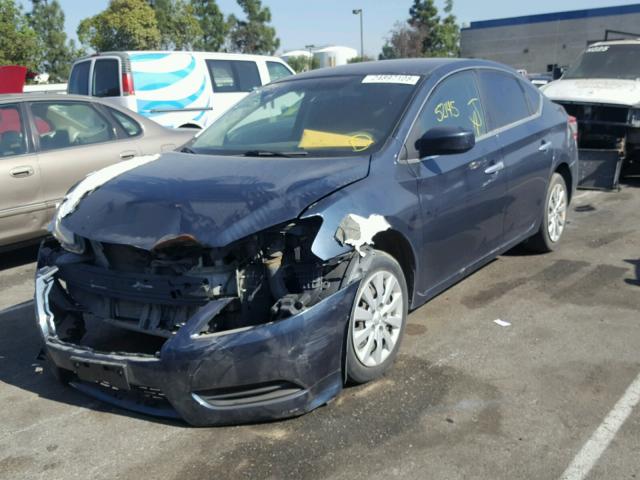 3N1AB7AP6DL709739 - 2013 NISSAN SENTRA S BLUE photo 2