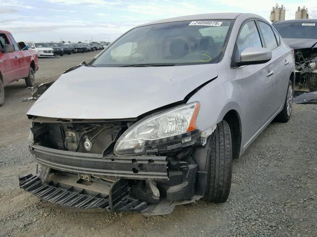 3N1AB7AP1FY380731 - 2015 NISSAN SENTRA S SILVER photo 2