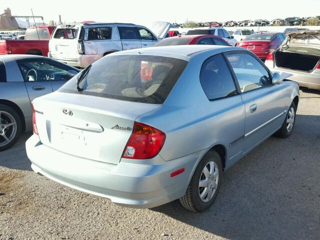 KMHCG35C03U274630 - 2003 HYUNDAI ACCENT GL BLUE photo 4