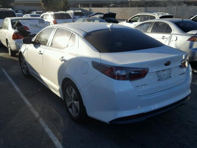 KNAGN4AD3E5066591 - 2014 KIA OPTIMA HYB WHITE photo 3