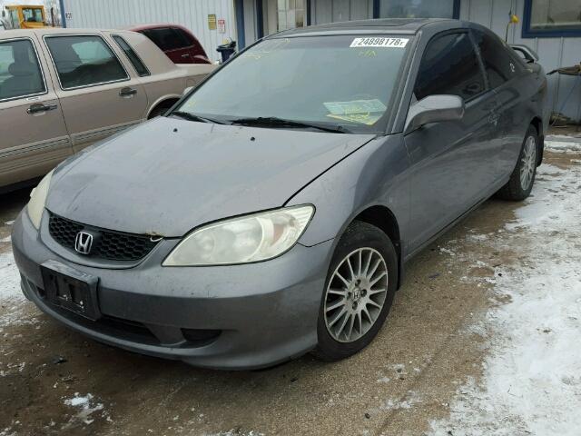 1HGEM22945L010717 - 2005 HONDA CIVIC EX GRAY photo 2