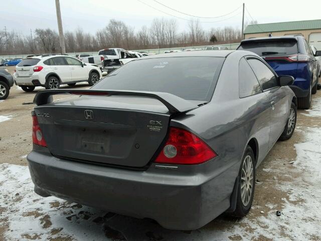 1HGEM22945L010717 - 2005 HONDA CIVIC EX GRAY photo 4