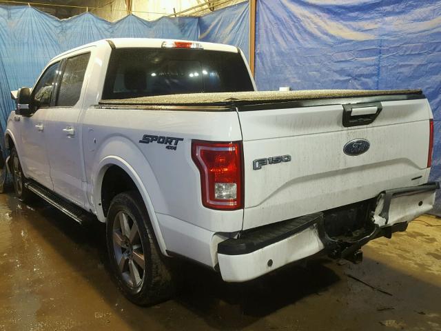 1FTEW1EF9GFD52699 - 2016 FORD F150 SUPER WHITE photo 3