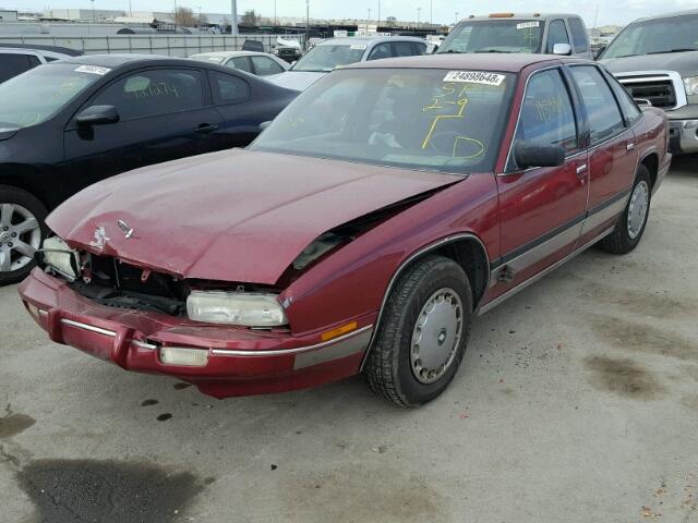 2G4WB54T3P1450807 - 1993 BUICK REGAL CUST RED photo 2