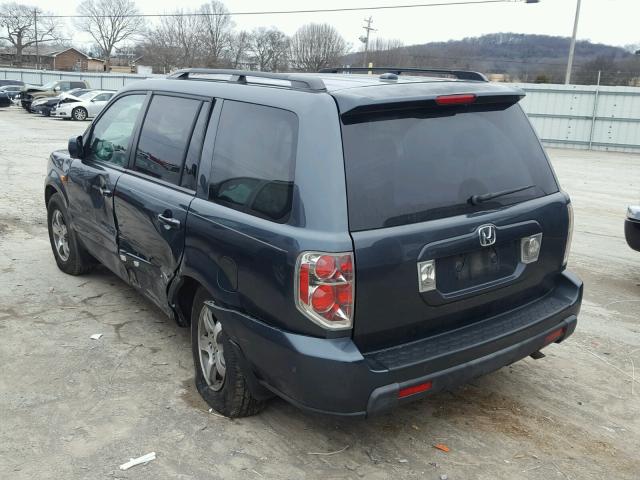 5FNYF28676B012856 - 2006 HONDA PILOT EX BLUE photo 3