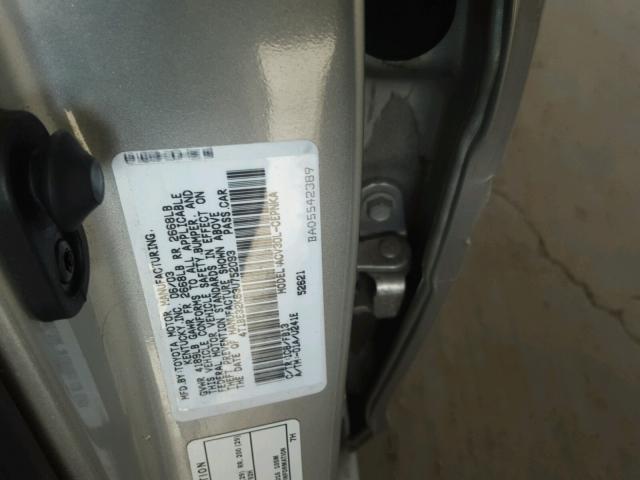 4T1BE32K63U752093 - 2003 TOYOTA CAMRY LE SILVER photo 10