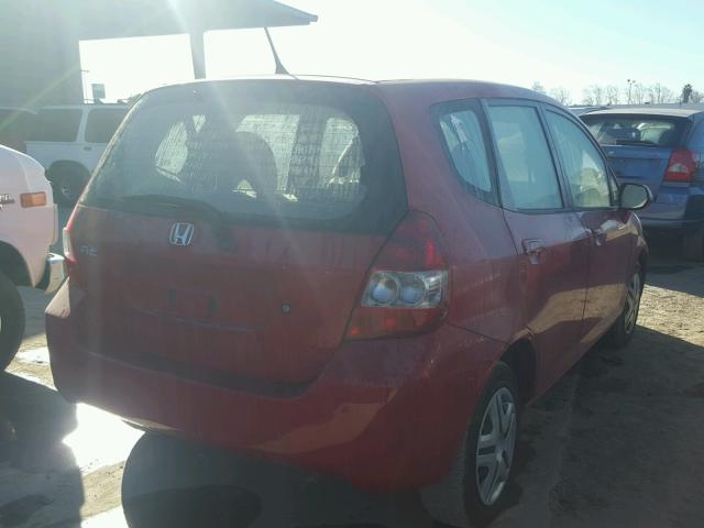 JHMGD38447S016064 - 2007 HONDA FIT RED photo 4