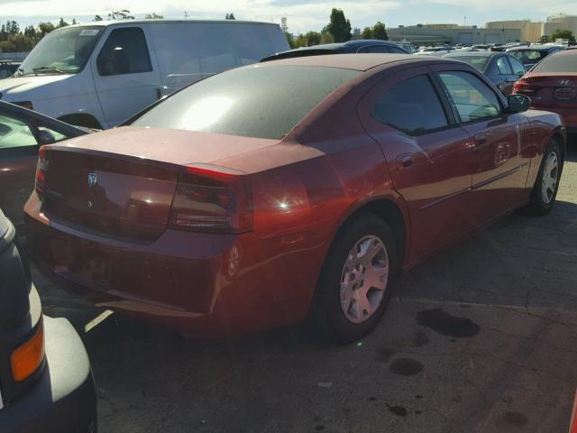 2B3KA43RX7H695196 - 2007 DODGE CHARGER SE RED photo 4