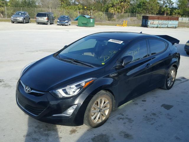 KMHDH4AEXEU166579 - 2014 HYUNDAI ELANTRA SE BLACK photo 2