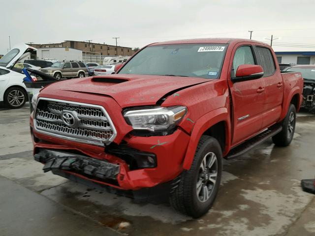 5TFAZ5CN2GX014594 - 2016 TOYOTA TACOMA DOU RED photo 2