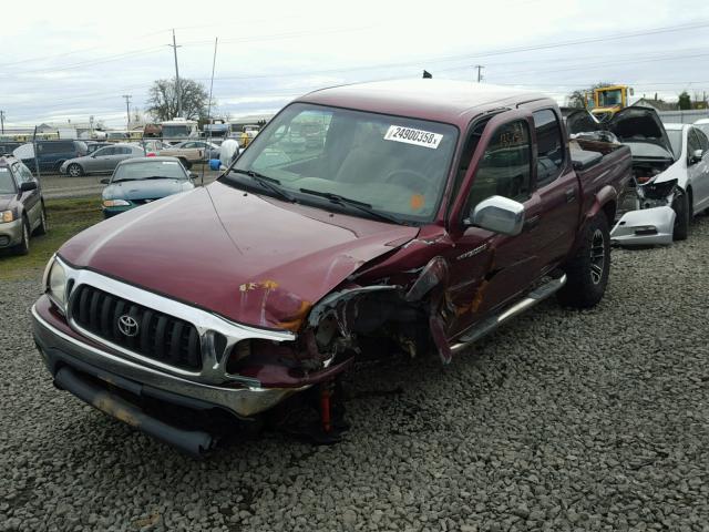 5TEHN72N24Z427885 - 2004 TOYOTA TACOMA DOU RED photo 2