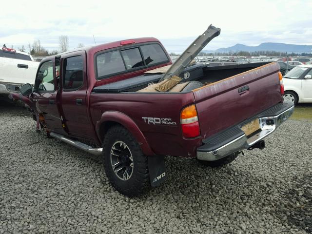 5TEHN72N24Z427885 - 2004 TOYOTA TACOMA DOU RED photo 3