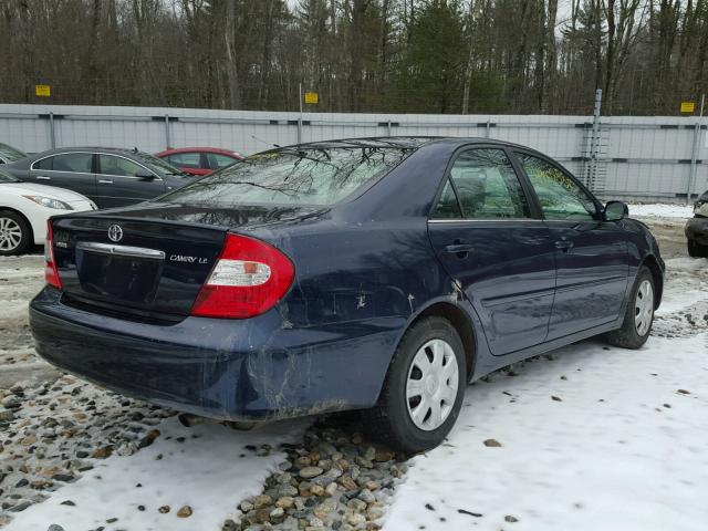 4T1BE32K33U242168 - 2003 TOYOTA CAMRY LE BLUE photo 4