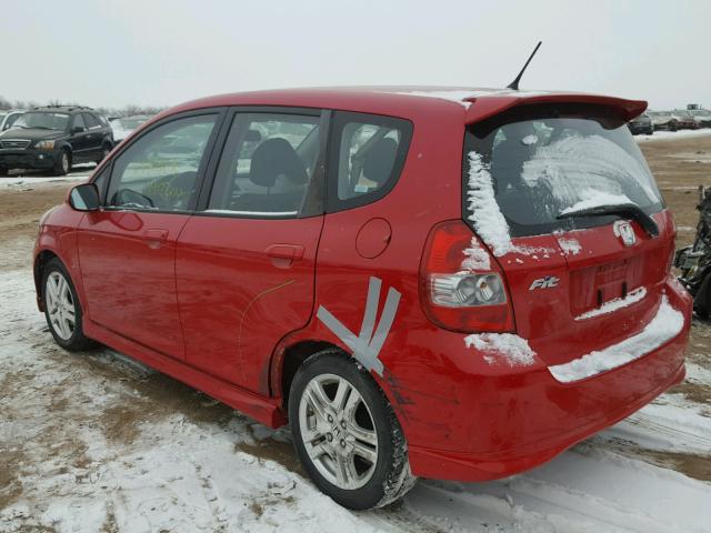 JHMGD38608S015660 - 2008 HONDA FIT SPORT RED photo 3