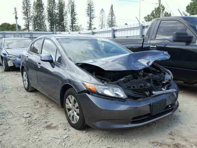 2HGFB2F56CH332447 - 2012 HONDA CIVIC LX GRAY photo 1