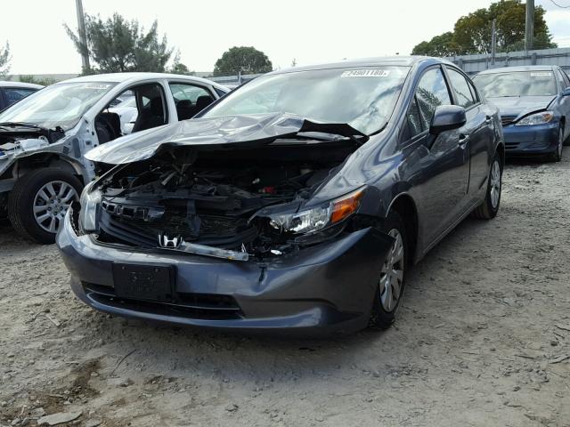 2HGFB2F56CH332447 - 2012 HONDA CIVIC LX GRAY photo 2