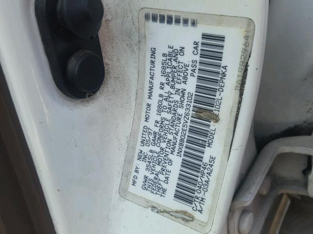 1NXBB02E5VZ633102 - 1997 TOYOTA COROLLA DX WHITE photo 10