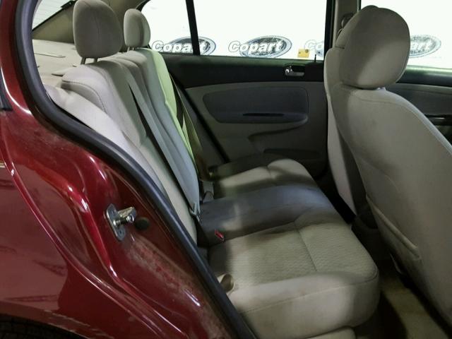 1G1AT58H497136132 - 2009 CHEVROLET COBALT LT BURGUNDY photo 6