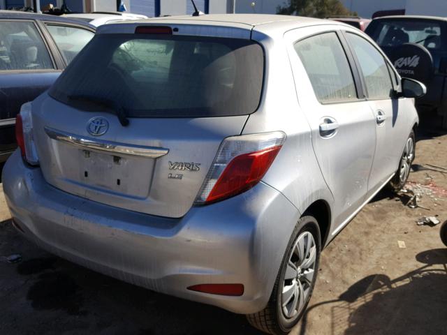 JTDKTUD33CD523537 - 2012 TOYOTA YARIS SILVER photo 4