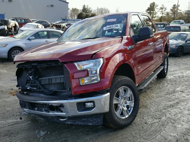 1FTEW1EG4HFC38975 - 2017 FORD F150 SUPER RED photo 2