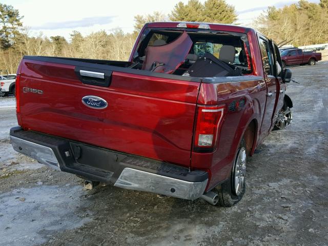 1FTEW1EG4HFC38975 - 2017 FORD F150 SUPER RED photo 4