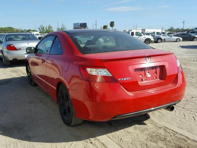 2HGFG12856H571407 - 2006 HONDA CIVIC EX RED photo 3