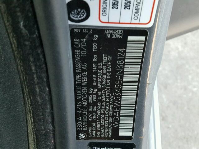 WBAEW53455PN38124 - 2005 BMW 330 XI Արծաթագույն լուսանկար 10