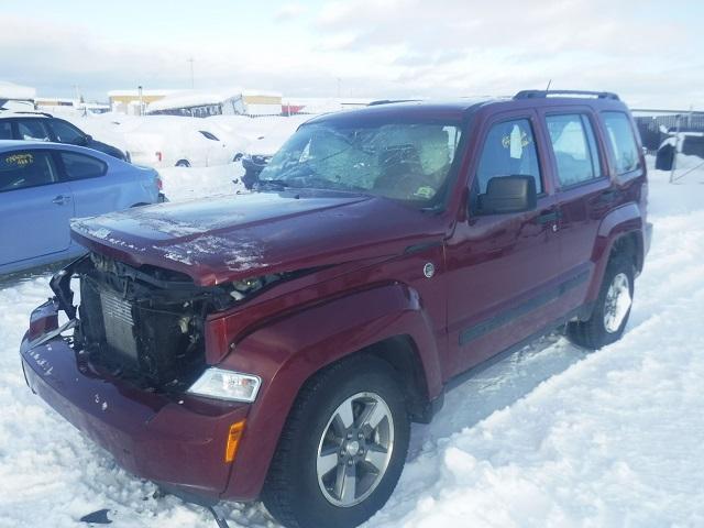 1J8GN28K78W187935 - 2008 JEEP LIBERTY SP MAROON photo 2