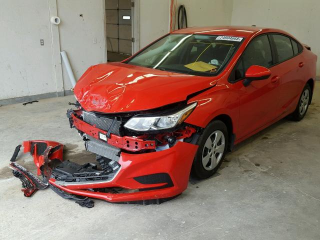 1G1BB5SM3G7283777 - 2016 CHEVROLET CRUZE LS RED photo 2