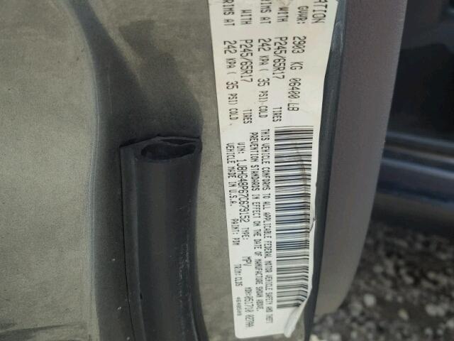 1J8HG48P67C679152 - 2007 JEEP COMMANDER გრაფიტი ფოტო 10