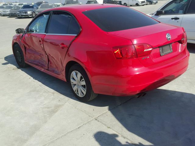 3VWDP7AJ9DM407697 - 2013 VOLKSWAGEN JETTA SE RED photo 3