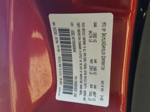 1B3EL46TX5N609646 - 2005 DODGE STRATUS SX RED photo 10