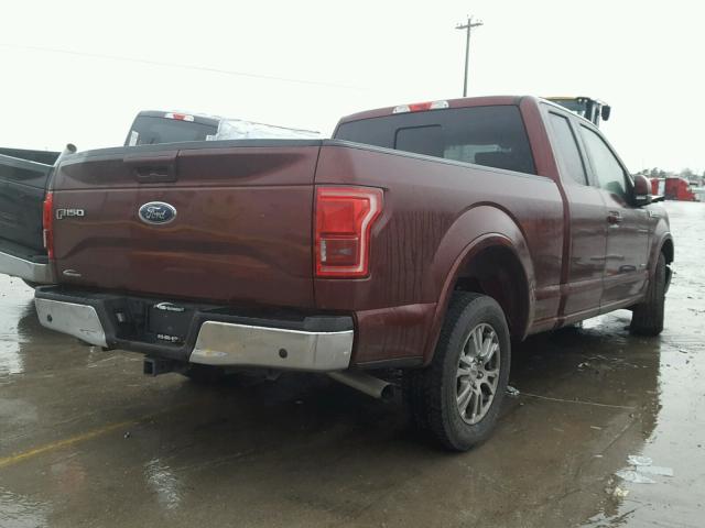 1FTEX1CPXGKD61797 - 2016 FORD F150 SUPER MAROON photo 4