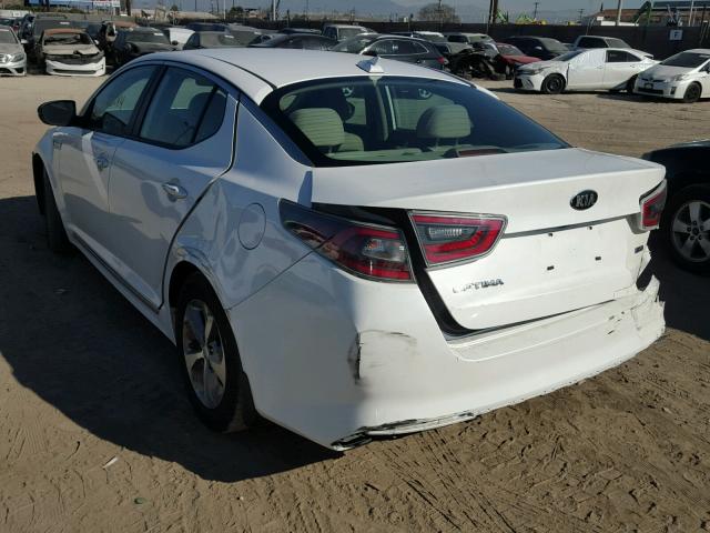 KNAGM4AD8F5078708 - 2015 KIA OPTIMA HYB WHITE photo 3