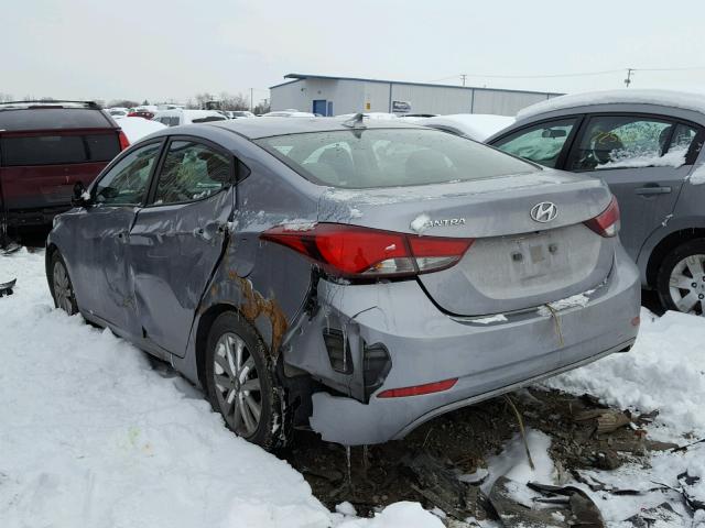 5NPDH4AE7FH604569 - 2015 HYUNDAI ELANTRA SE BLUE photo 3