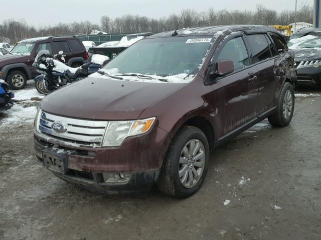 2FMDK4JC7ABB78642 - 2010 FORD EDGE SEL BURGUNDY photo 2