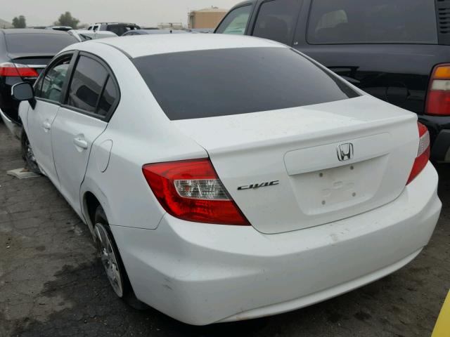 2HGFB2F59CH567327 - 2012 HONDA CIVIC LX WHITE photo 3