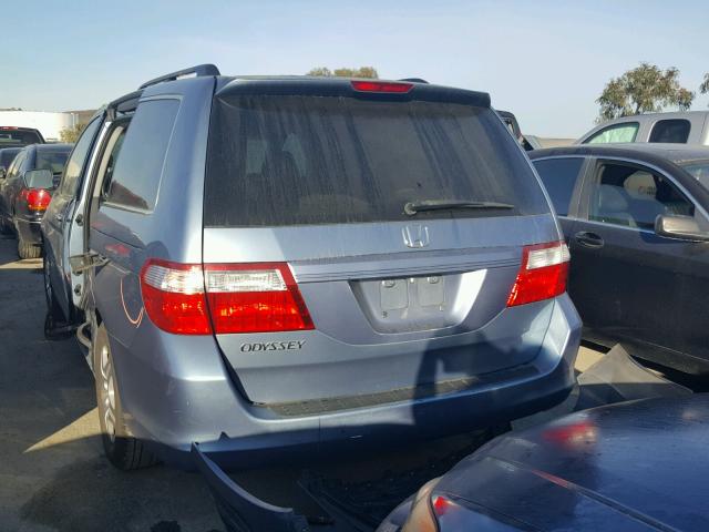 5FNRL38467B089835 - 2007 HONDA ODYSSEY EX BLUE photo 3