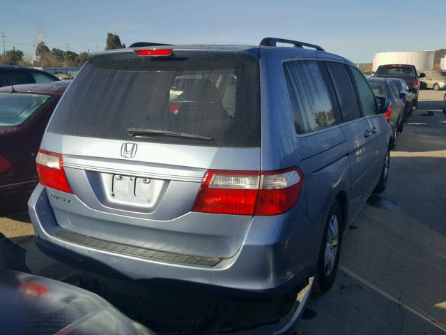 5FNRL38467B089835 - 2007 HONDA ODYSSEY EX BLUE photo 4