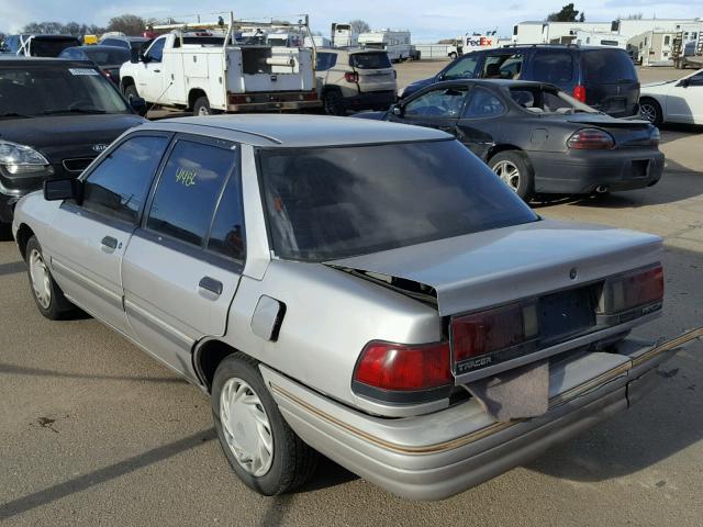 3MAPM10J9MR624189 - 1991 MERCURY TRACER GRAY photo 3