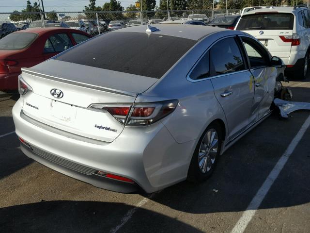 KMHE24L13GA024899 - 2016 HYUNDAI SONATA HYB SILVER photo 4