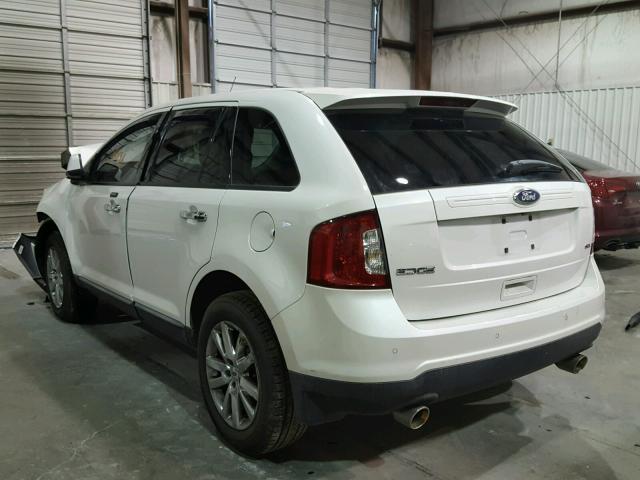 2FMDK3JC4BBA42528 - 2011 FORD EDGE SEL WHITE photo 3