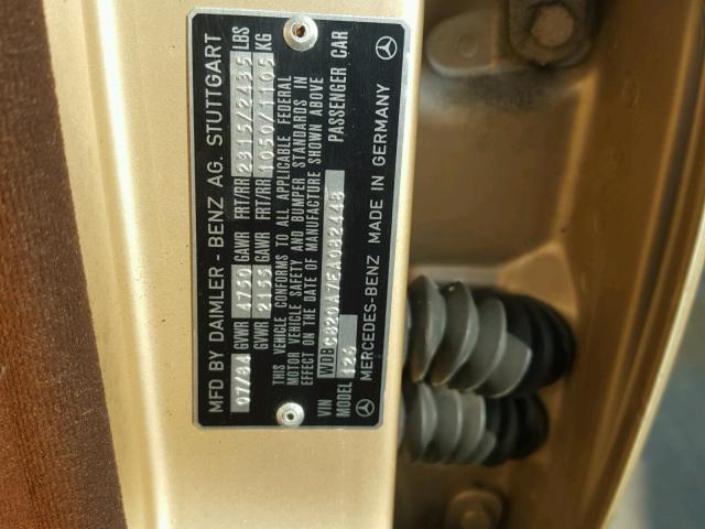 WDBCB20A7EA082448 - 1984 MERCEDES-BENZ 300 SD GOLD photo 10