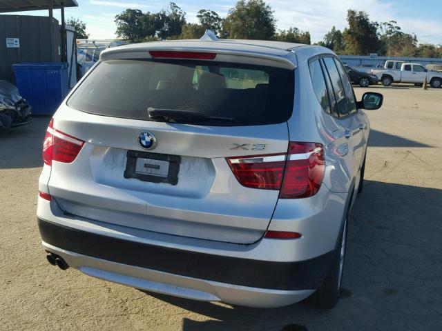 5UXWX9C59D0D00645 - 2013 BMW X3 XDRIVE2 SILVER photo 4