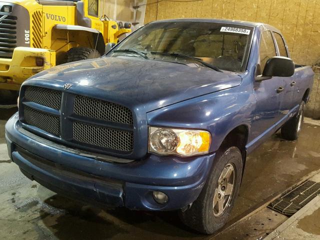 1D3HU18Z82J180753 - 2002 DODGE RAM 1500 BLUE photo 2