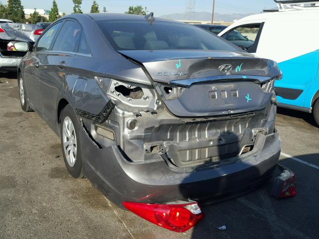 5NPEB4ACXBH248715 - 2011 HYUNDAI SONATA GLS GRAY photo 3