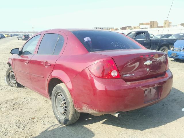 1G1AT58H197199544 - 2009 CHEVROLET COBALT LT MAROON photo 3