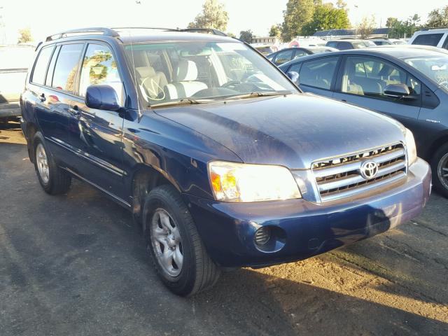 JTEDD21A060145715 - 2006 TOYOTA HIGHLANDER BLUE photo 1